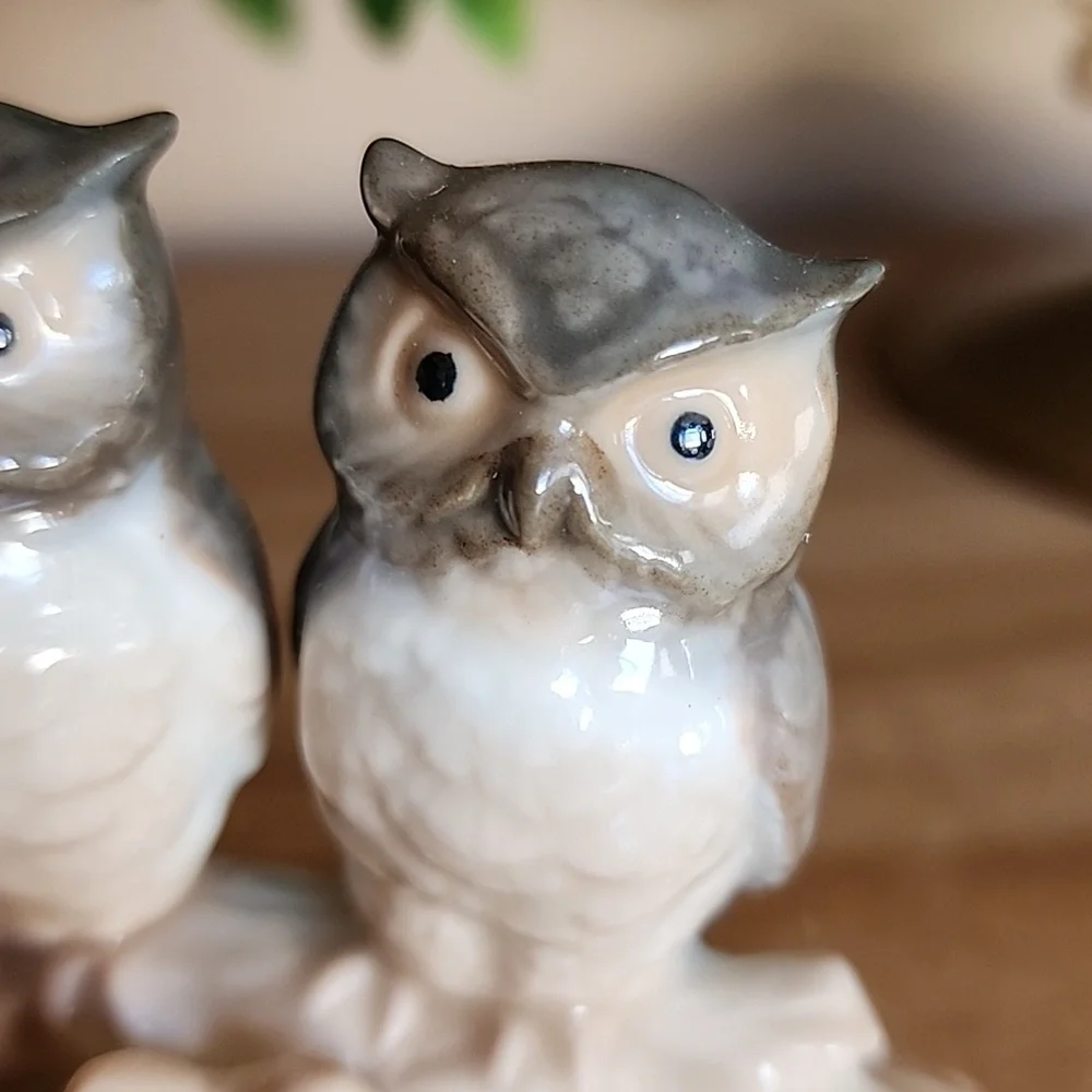 Vintage  Otagiri Three Wise Owls On Branch Figure - Picture 5 of 11